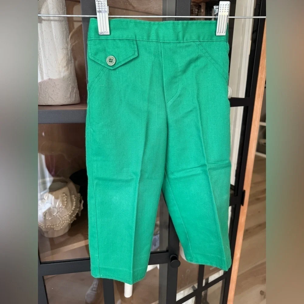 Vintage 1970s Billy the kid set polo shirt toddler boy trouser pants striped